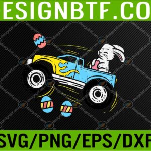 WTM 05 300 Kids Easter Bunny Riding Monster Truck Cute Svg, Eps, Png, Dxf, Digital Download