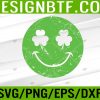 WTM 05 33 Vintage St. Patrick's Day Shamrock Smiley Face Irish, Eps, Png, Dxf, Digital Download