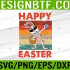 WTM 05 120 Happy Easter Bunny Vintage Rabbit Dabbing Svg, Eps, Png, Dxf, Digital Download