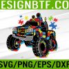 WTM 05 259 Monster Truck With Autism Puzzle Background Love Acceptance Svg, Eps, Png, Dxf, Digital Download