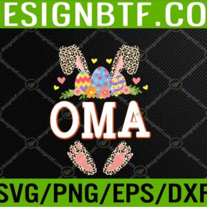 WTM 05 275 Floral Leopard Oma Bunny Gift Happy Easter Mother's Day Svg, Eps, Png, Dxf, Digital Download