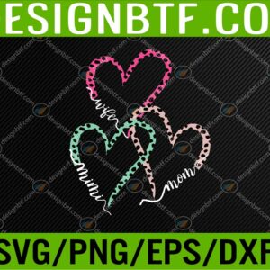 WTM 05 289 Womens Mom Wife Mimi Leopard Hearts Mothers Day Matching Svg, Eps, Png, Dxf, Digital Download