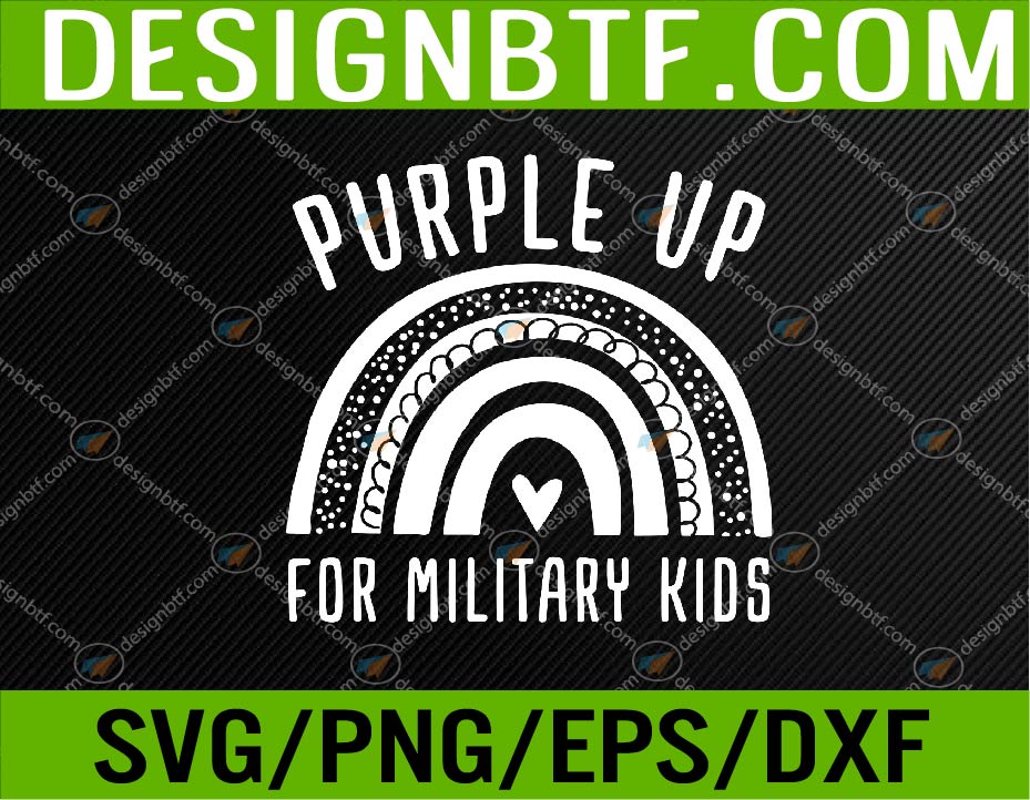 Rainbow | Purple Up Military Child Awareness Svg, Eps, Png, Dxf ...