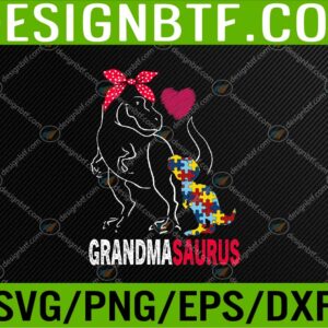 WTM 05 38 Grandmasaurus T Rex Dinosaur Grandma Saurus Autism Awareness Svg, Eps, Png, Dxf, Digital Download