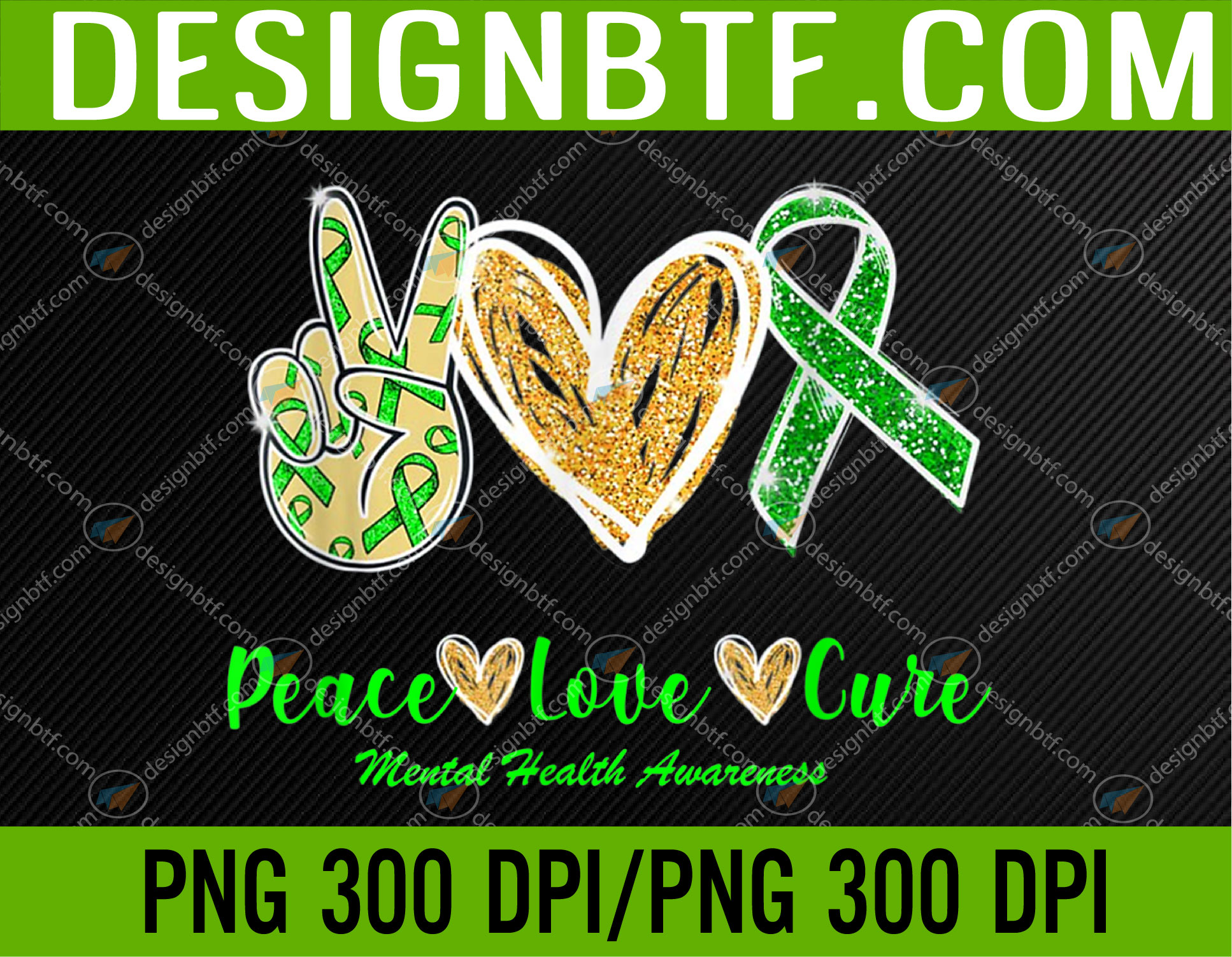 Peace Love Hope Mental Health Awareness PNG Digital Download ...