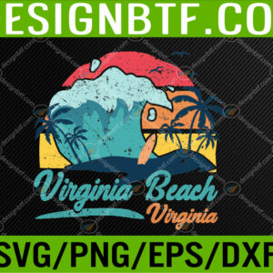 WTM 05 293 Virginia Beach Summer Surfing Sunset Palm Trees Svg, Eps, Png, Dxf, Digital Download