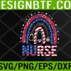 WTM 05 10 Nurse Stethoscope Rainbow American Memorial Day 4th Of July Svg, Eps, Png, Dxf, Digital Download