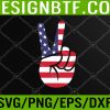WTM 05 23 Peace hand sign with USA American flag for 4th of July Svg, Eps, Png, Dxf, Digital Download
