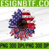 WTM 05 3 American Flag Sunflower Red White Blue Tie Dye 4th of July PNG, Digital Download