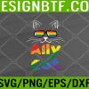 WTM 05 49 Ally Cat Pride Month Straight Ally Gay LGBTQ LGBT Svg, Eps, Png, Dxf, Digital Download