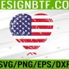 WTM 05 89 US Flag Memorial Day 4th July Partiotic Heart Red White Blue Svg, Eps, Png, Dxf, Digital Download