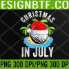 WTM 05 48 Christmas in July Golf Ball Santa Hat Summer Party Vacation PNG, Digital Download