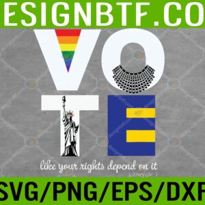 Vote Dissent Collar Statue of Liberty Pride Flag Equality Svg, Eps, Png, Dxf, Digital Download