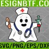 WTM 05 196 Nurse Ghost Scrub Top Halloween Costume For Nurses Women RN Svg, Eps, Png, Dxf, Digital Download