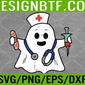 WTM 05 196 scaled Nurse Ghost Scrub Top Halloween Costume For Nurses Women RN Svg, Eps, Png, Dxf, Digital Download