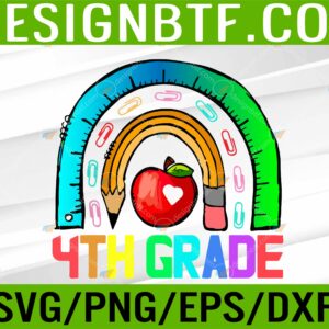 WTM 05 57 scaled Fourth grade teacher leopard rainbow 4th grade teacher funny Svg, Eps, Png, Dxf, Digital Download