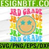 WTM 05 60 Groovy Third Grade Vibes Face Retro Teachers Back To School Svg, Eps, Png, Dxf, Digital Download