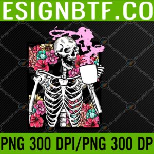 WTM 05 39 scaled Halloween Coffee Drinking Skeleton Skull PNG, Digital Download