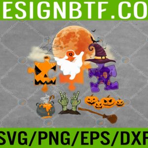 WTM 05 44 scaled Halloween Autism Awareness Three Puzzles Scary Witch Svg, Eps, Png, Dxf, Digital Download