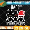 WTM web moi 05 16 Happy HalloThanksMas Cats Halloween Thanksgiving Christmas Svg, Eps, Png, Dxf, Digital Download