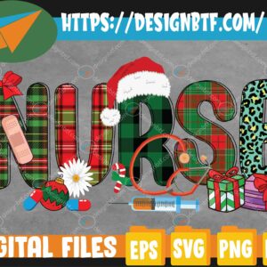 WTMWEBMOI 05 96 Christmas Nurse Buffalo Plaid Nursing Staff Matching Svg, Eps, Png, Dxf, Digital Download