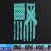 WTMWEBMOI 05 21 American Flag Turquoise Ribbon Dysautonomia Awareness Svg, Eps, Png, Dxf, Digital Download