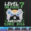 WTMWEBMOI 05 60 Level 7 Unlocked Awesome 2016 Video Game 7th Birthday Gamer Svg, Eps, Png, Dxf, Digital Download