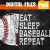 WTMWEBMOI 02 2 Eat Sleep Baseball Repeat Baseball Player Funny Baseball PNG, Digital Download