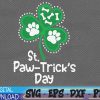 WTMWEBMOI 06 29 Paw Print Dog Owner Lover St. Patrick's Day Shamrock Svg, Eps, Png, Dxf, Digital Download