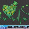 WTMWEBMOI 06 40 Nurse St Patricks Day Stethoscope Heartbeat Clover Svg, Eps, Png, Dxf, Digital Download