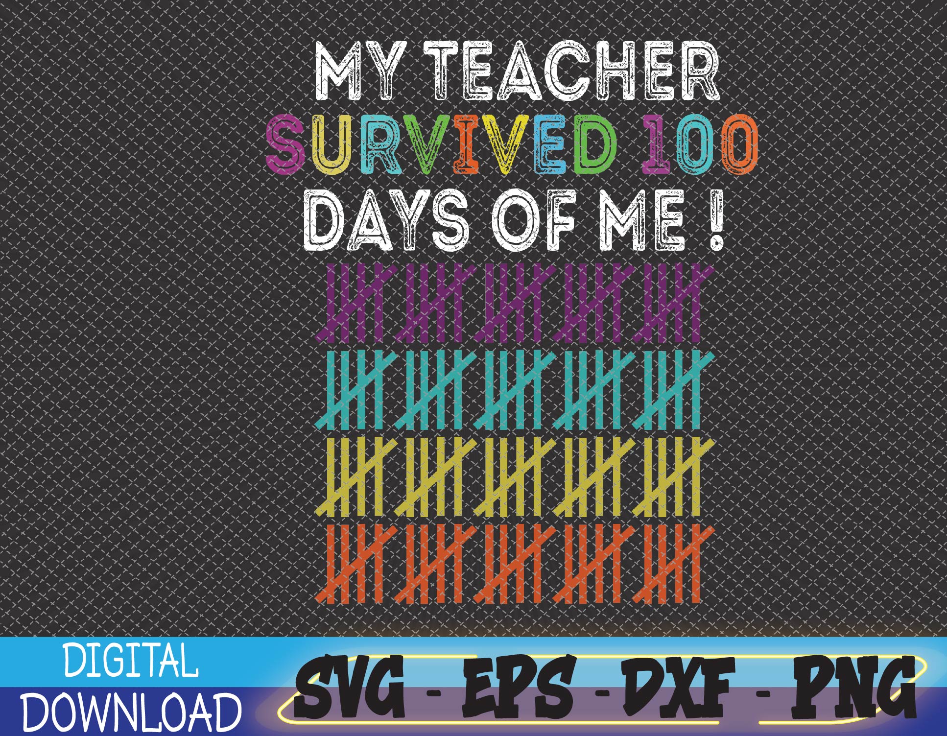 100 Days of School 100th Day of School Svg, Eps, Png, Dxf, Digital ...