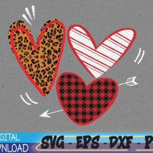 WTMWEBMOI 03 16 Valentines Day Hearts Love Leopard Plaid Svg, Eps, Png, Dxf, Digital Download