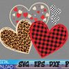 WTMWEBMOI 03 5 Girls Valentines Day, Hearts Love Leopard Red Plaid Svg, Eps, Png, Dxf, Digital Download