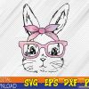WTMWEBMOI123 02 2 Cute Bunny Rabbit Face Tie Dye Glasses Girl Happy Easter Day Svg, Eps, Png, Dxf, Digital Download