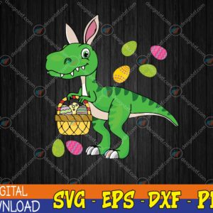 WTMWEBMOI123 04 3 Easter Dinosaur Svg, Boys Kids Bunny Easter Basket Stuffers Svg, Eps, Png, Dxf, Digital Download