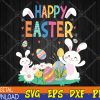 WTMWEBMOI123 04 33 Cute Bunny With Eggs Easter Happy Easter Day Svg, Eps, Png, Dxf, Digital Download