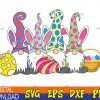 WTMWEBMOI123 04 34 Easter Bunny Spring Cute Gnome Easter Egg Hunting And Basket Svg, Eps, Png, Dxf, Digital Download