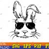 WTMWEBMOI123 04 36 Sunglass Bunny Face Black Happy Easter Day Svg, Eps, Png, Dxf, Digital Download