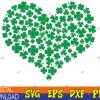 WTMWEBMOI123 04 64 Heart Shamrock Lucky St Patricks Day Svg, Eps, Png, Dxf, Digital Download