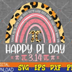 WTMWEBMOI123 04 76 Pi Day Spiral Pi Math Teacher 3 1 4 Leopard Rainbow Svg, Eps, Png, Dxf, Digital Download
