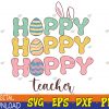 WTMWEBMOI123 04 22 Easter Teacher Bunny Happy Easter Egg Retro Svg, Eps, Png, Dxf, Digital Download