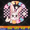 WTMWEBMOI123 04 23 Easter Vibes Cute Bunny Rabbit Happy Easter Day Checkered Svg, Eps, Png, Dxf, Digital Download