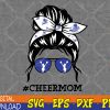 WTMWEBMOI123 04 40 Cheer Mother Mama Cheerleading Mom Messy Bun Mother's Day Svg, Eps, Png, Dxf, Digital Download