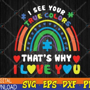 WTMWEBMOI123 04 63 Puzzle Rainbow In April We Wear-Blue Autism Awareness Month Svg, Eps, Png, Dxf, Digital Download