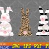 WTMWEBMOI123 04 9 Leopard Easter Bunny Rabbit Trio Cute Easter Day Svg, Eps, Png, Dxf, Digital Download