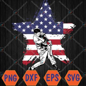 WTMWEBMOI066 04 107 American Flag Baseball Team 4th of July Svg, Eps, Png, Dxf, Digital Download