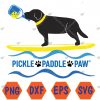 WTMWEBMOI066 04 112 Pickle Paddle Paw - Dog paddling and playing pickleball Svg, Eps, Png, Dxf, Digital Download