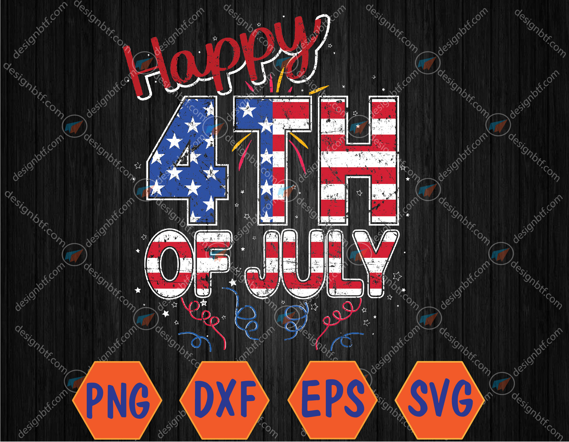 Fireworks Happy 4th Of July US Flag American 4th Of July Svg, Eps, Png ...