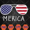 WTMWEBMOI066 04 61 Merica Sunglasses 4th of July Boys Girls Men Women USA Flag Svg, Eps, Png, Dxf, Digital Download