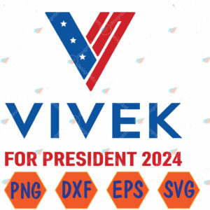WTMWEBMOI066 04 88 Vivek For President 2024 Svg, Eps, Png, Dxf, Digital Download